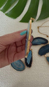 Blue agate slice pendant