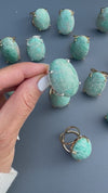 Amazonite oval cabochon ring