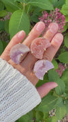 Druzy pink amethyst moon ring