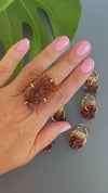 Druzy citrine cluster cocktail ring