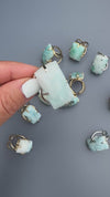 Larimar rectangle cabochon ring