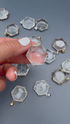 Small crystal hexagon pendant