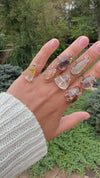 Small mixed-shape garden quartz ring