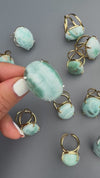 Larimar oval cabochon ring