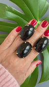 Black onyx oval ring