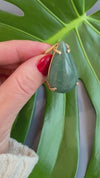 Dark green quartz pear shaped ring