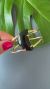 Black onyx crescent moon cuff bracelet