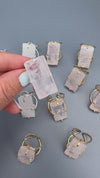 Rose quartz baguette ring