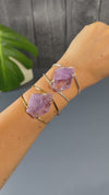 Amethyst freeform faceted cuff bracelet