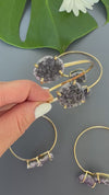 Duo druzy amethyst bangle bracelet