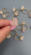 Small rose quartz heart ring