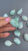 Larimar oval-shaped pendant
