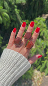 Freeform faceted red jasper gemstone ring