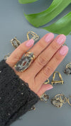 Black geode freeform slice ring