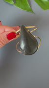 Black onyx pear shaped cuff bracelet