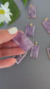 Amethyst rectangle pendant