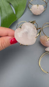 Rose quartz heart cuff bracelet