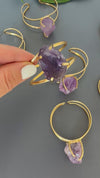 Raw amethyst cuff bracelet