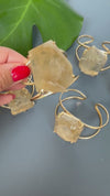 Freeform faceted citrine cuff bracelet