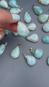 Larimar pear-shaped pendant