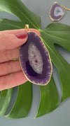 Purple agate slice pendant
