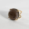 Smoky quartz round cabochon statement ring
