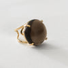 Smoky quartz round cabochon statement ring