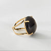 Smoky quartz round cabochon statement ring