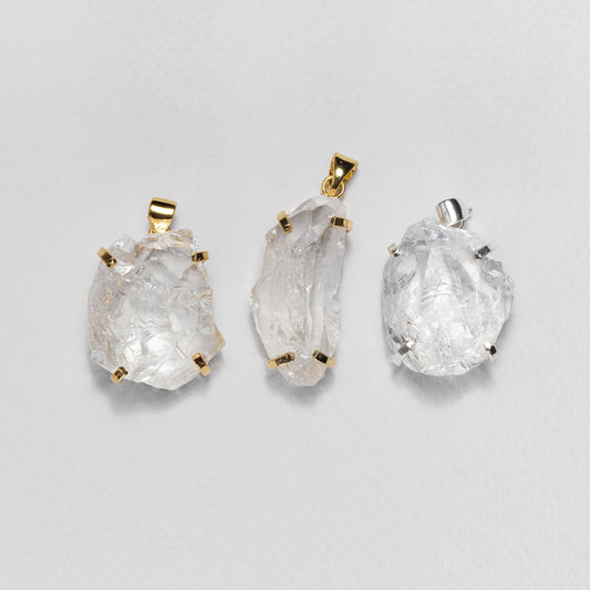 Raw gem crystal pendant