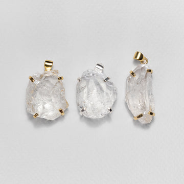 Raw gem crystal pendant