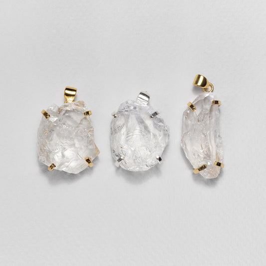 Raw gem crystal pendant