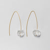 Raw crystal quartz threader earrings