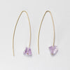 Raw amethyst threader earrings