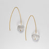 Raw crystal quartz threader earrings