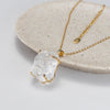 Raw crystal quartz pendant