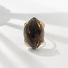 Smoky quartz marquise cabochon ring