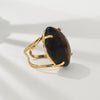 Smoky quartz marquise cabochon ring