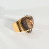 Smoky quartz heart statement cuff ring
