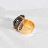 Smoky quartz heart statement cuff ring