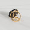 Smoky quartz hexagon cabochon statement ring