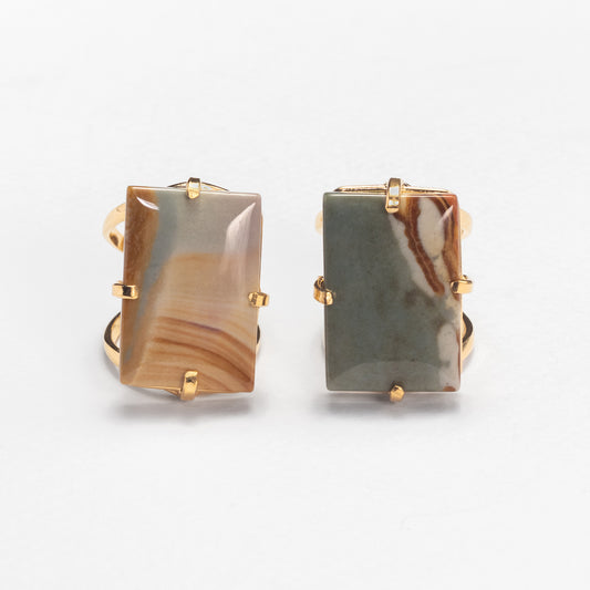 Mookaite rectangle ring
