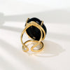 Black onyx marquise ring