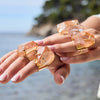 Chunky freeform faceted pink lemurian crystal statement ring