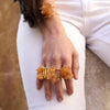 Tangerine crystal cluster statement ring