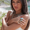 Hathor Crystalina — shaded aquamarine & lemurian crystal necklace