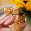 Tangerine crystal cluster statement ring