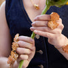 Tangerine crystal cluster statement ring