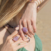 Freeform faceted purple amethyst crystal ring