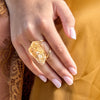 Raw citrine crystal ring