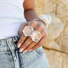 Oversized hexagon crystal quartz statement ring